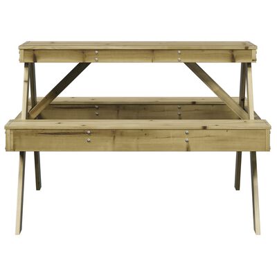 vidaXL Iškylų stalas, 105x134x75cm, impregnuota pušies mediena