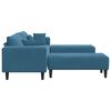vidaXL Sofa 3 pcs Mėlyna 250 x 188 x 76 cm Aksomas