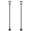 vidaXL Lamp Post Set with LED Bulb 2 vnt. Juoda 16 x 16 x 156 cm