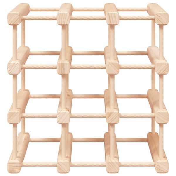 vidaXL Vyno laikiklis 12 butelių, 36x23x36cm, pušies medienos masyvas