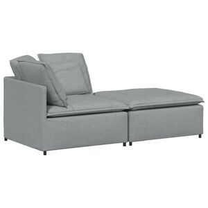 vidaXL Modulinė sofa su pakoja ir pagalvėlėmis, audinys, &scaron;viesiai pilka