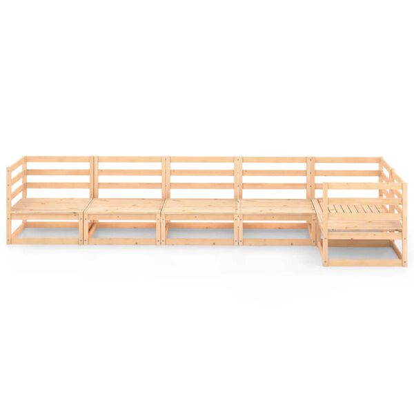 vidaXL Sodo poilsio baldų komplektas, 6 dalių, pu&scaron;ies medienos masyvas