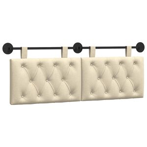 vidaXL Kabantysis galvūgalis Kreminė 130 x 55 x 7 cm audinys