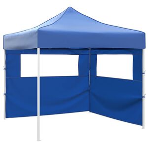 vidaXL I&scaron;skleidžiama palapinė su 2 sienomis, mėlyna, 3x3 m