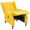 vidaXL Atlošiamas masažinis krėslas, geltonos spalvos, audinys
