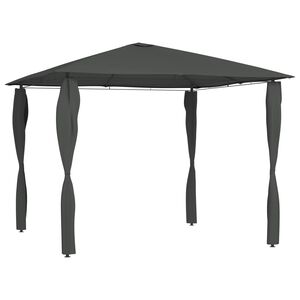 vidaXL Pavėsinė su stulpų uždangalais, antracito, 3x3x2,6m, 160g/m&sup2;