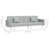 vidaXL Dvivietė sofa-lova su dvejomis pagalvėmis, pilka, audinys