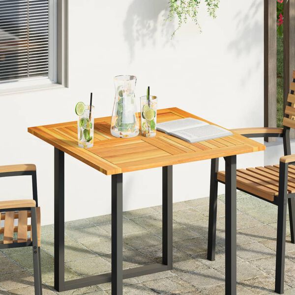 vidaXL Stalvir&scaron;is, 80x80x2,2cm, akacijos medienos masyvas, kvadratinis