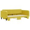 vidaXL Lova su ištraukiama dalimi, geltona, 100x200cm, aksomas