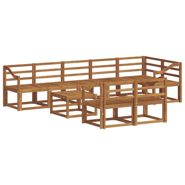 vidaXL Lauko sofos komplektas 9 pcs Natūrali Kietos akacijos mediena