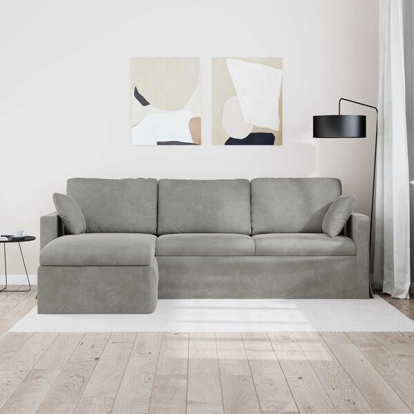 vidaXL Sofa &Scaron;viesiai pilka 198 x 134 x 80 cm Aksomas
