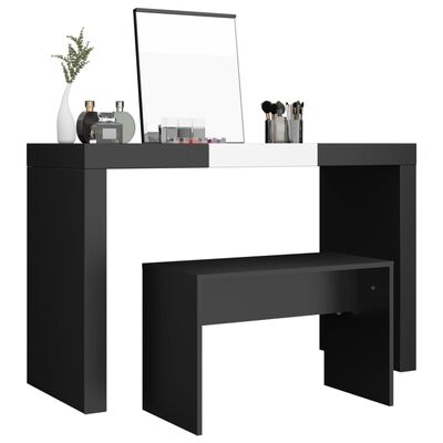 vidaXL Kosmetinio staliuko kėdutė, juoda, 70x35x45cm, apdirbta mediena