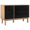 vidaXL Stalčių spintelė su stalčių OTTA Juoda 111 x 43 x 73,5 cm