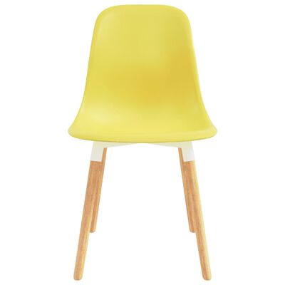 vidaXL Valgomojo kėdės, 4 vnt., geltonos spalvos, plastikas