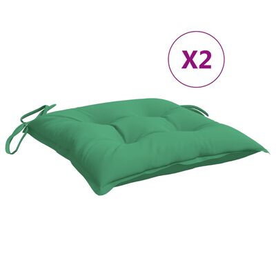 vidaXL Kėdės pagalvėlės, 2vnt., žalios, 50x50x7cm, oksfordo audinys
