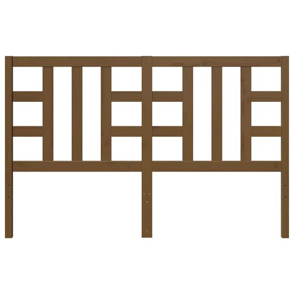 vidaXL Lovos galvūgalis, medaus rudas, 146x4x100cm, pu&scaron;ies masyvas