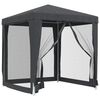 vidaXL Proginė palapinė su 4 sienomis, antracito, 2x2m, HDPE