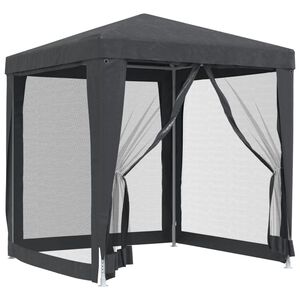 vidaXL Proginė palapinė su 4 sienomis, antracito, 2x2m, HDPE