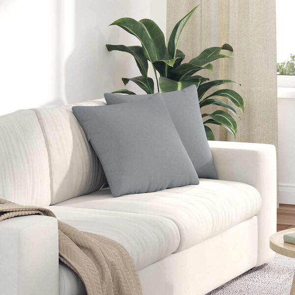 vidaXL Sofa Pagalvės 2 pcs &Scaron;viesiai pilka 45 x 45 cm audinys