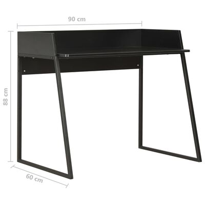 vidaXL Rašomasis stalas, juodos spalvos, 90x60x88cm