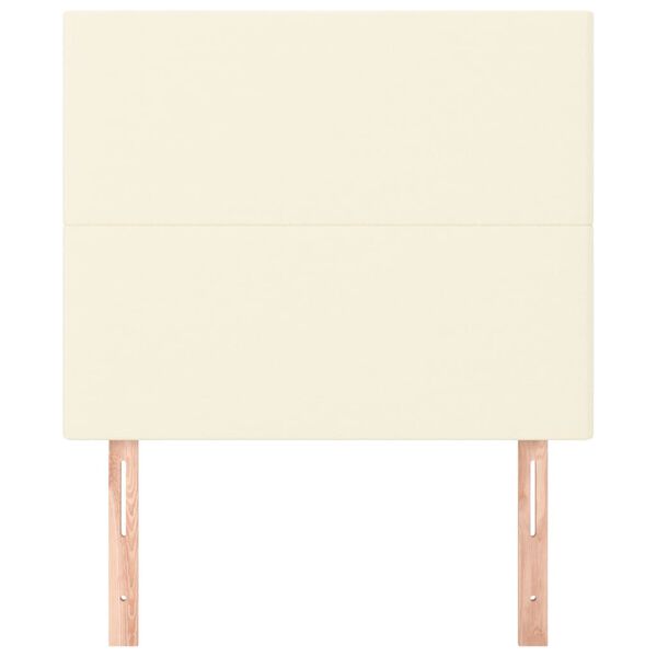 vidaXL Galvūgalis, kreminės spalvos, 90x5x118/128 cm, dirbtinė oda