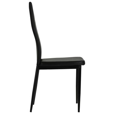 vidaXL Valgomojo kėdės, 6vnt., juodos, dirbtinė oda