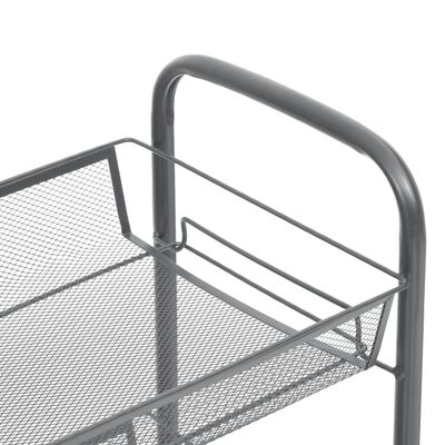 vidaXL Virtuvės vežimėlis, 5 aukštų, pilkas, 46x26x105cm, geležis