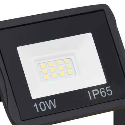 vidaXL LED prožektorius su rankena, šiltos baltos spalvos, 2x10W