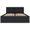 vidaXL Lovos rėmas su LED/daiktadėže, juodas, 140x200cm, dirbtinė oda