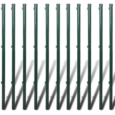 vidaXL Tinklinė tvora su stulpais, žalia, 0,8x25m, plienas