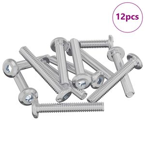 vidaXL Užrakinimo varžtas Paprastas 12 pcs Sidabro M6 x 35 mm Plienas