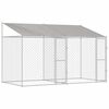 vidaXL &Scaron;uo narvas su stogu Sidabro 400 x 200 x 256 cm Plienas ir PE