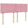 vidaXL Lova su spyruoklėmis ir čiužiniu, rožinė, 140x190 cm, aksomas