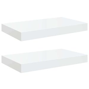 vidaXL Pakabinamos sieninės lentynos, 2vnt., baltos, 40x23x3,8cm, MDF