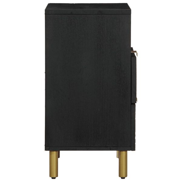 vidaXL Spintelė prie lovos Juoda 50x33x62 cm Inžinierinė mediena