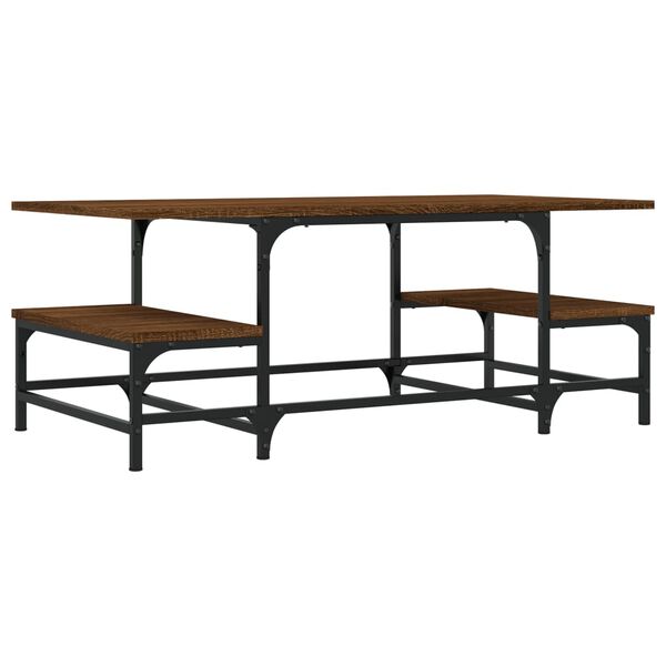 vidaXL Kavos staliukas, rudas ąžuolo, 100x50,5x40cm, apdirbta mediena