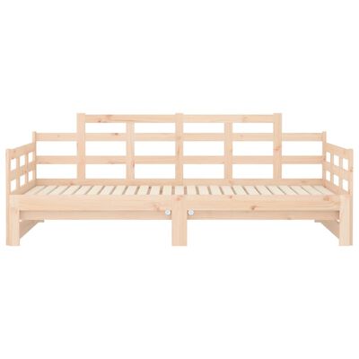vidaXL Ištraukiama lova, 2x(80x200)cm, pušies medienos masyvas