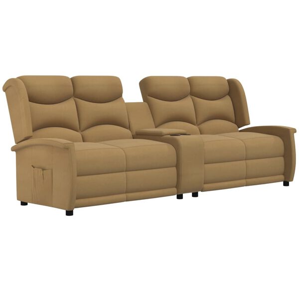 vidaXL Atlo&scaron;iamas keturvietis krėslas su puodelio laikikliu, taupe