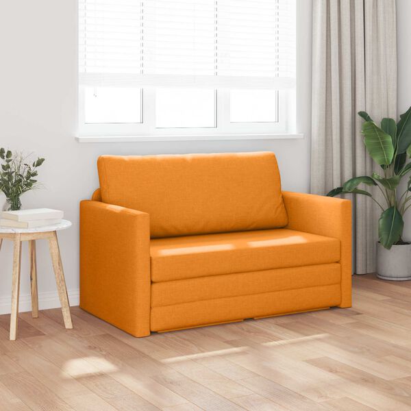 vidaXL Sofa lova 110cm Tamsiai geltona audinys