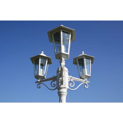 Kingstono Lauko Žibintas, 3 šviestuvų, 215 cm aukščio, Baltas