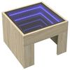 vidaXL Kavos staliukas su Infinity LED lemputėmis, ąžuolo, 40x40x30cm