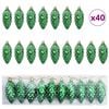 vidaXL Kalėdų puo&scaron;mena su pu&scaron;ų kankorėžiais 40 vnt. LED Žalia 4 x 9 cm