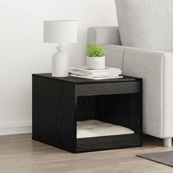 vidaXL Katės kraiko dėžės uždanga Juodas ąžuolas 47 x 59 x 42 cm