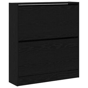 vidaXL Batu skrynia 80 x 21 x 87,5 cm Apdirbta mediena Juodas ąžuolas