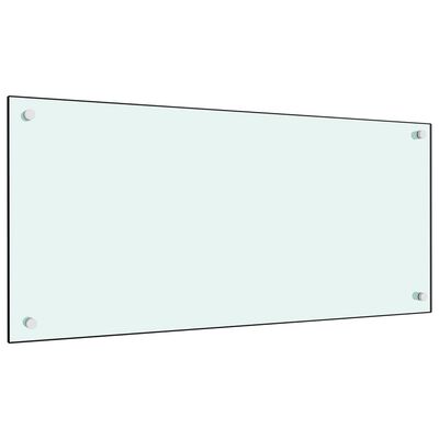 vidaXL Virtuvės sienelė, baltos spalvos, 90x40cm, grūdintas stiklas