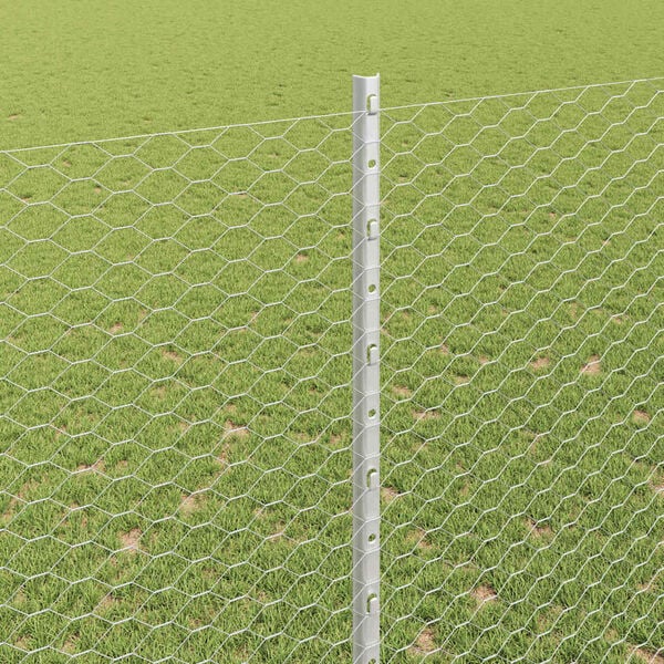 vidaXL Tvora su stulpais Sidabro 1,6 x 100 m Plienas