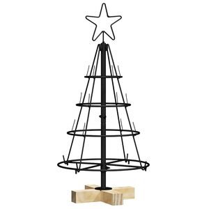 vidaXL Kalėdų Kūgio Medis s stovu Juoda 60 cm Plienas
