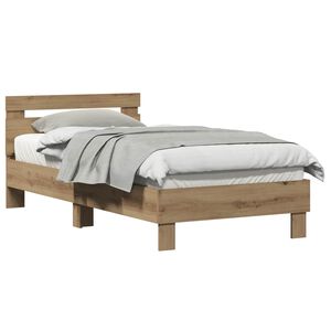 vidaXL Lovos rėmas su galvūgalio Amatininkų ąžuolas 193 x 95 x 88 cm