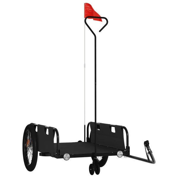 vidaXL Dviračio priekaba, juodos spalvos, oksfordo audinys ir geležis