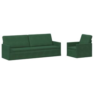 vidaXL Sofos komplektas 2 pcs Džiunglių žalia Kordūrinis audinys